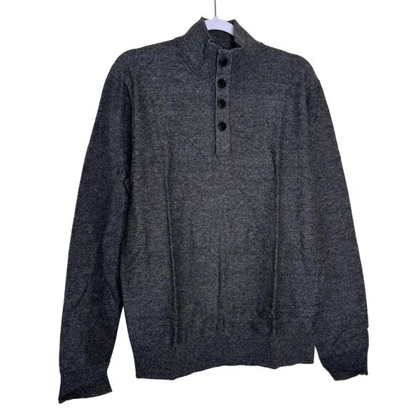 Red Ale Henley Sweater Mock Neck Pullover Gray Charcoal Long Sleeve NWT Size M - Picture 2 of 8